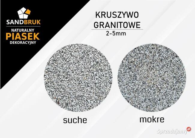 Suchy Żwirek Granitowy Fuga Zasypka 2-5 mm Grys