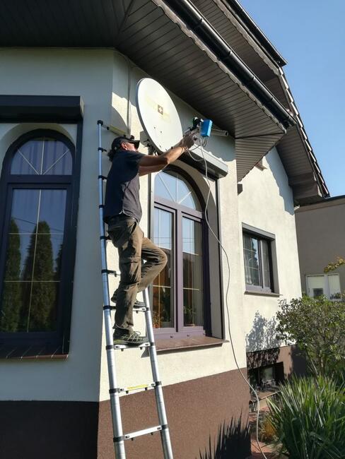 Montaż anten satelitarnych naziemnych telewizora na ścianie