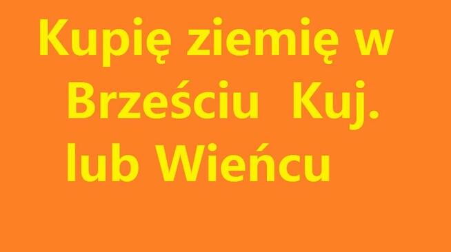 Kupię działkę rolną w Brześciu Kujawskim lub Wiencu