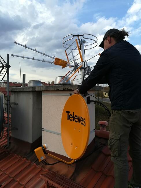 Montaż anten satelitarnych naziemnych telewizora na ścianie