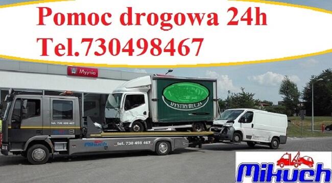 Pomoc drogowa 24h laweta autostrada a2 Łęka tel.730498467