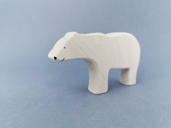 Drewniane figurki zwierząt - figurka Niedźwiedź polarny