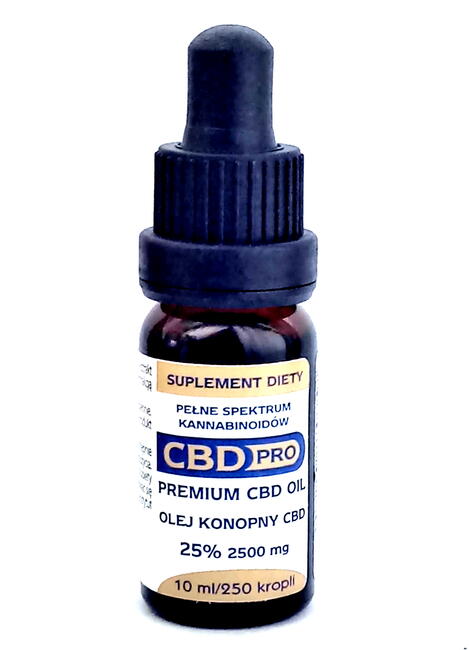 Olej cbd pro 25% 2500mg 10 ml Certyfikat! GRATIS