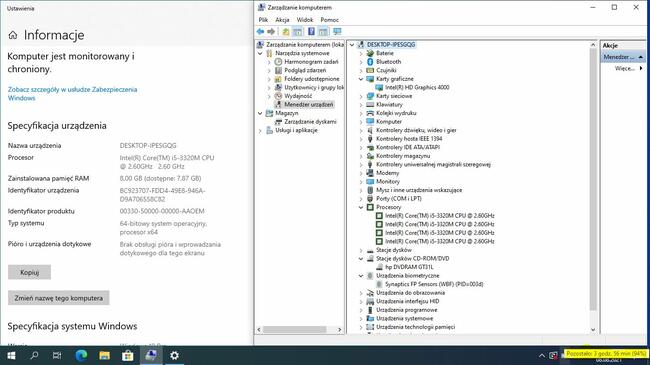 HP EliteBook 8470p i5 2.6 GHz, 8GB RAM, 320GB HDD, W10, DVD