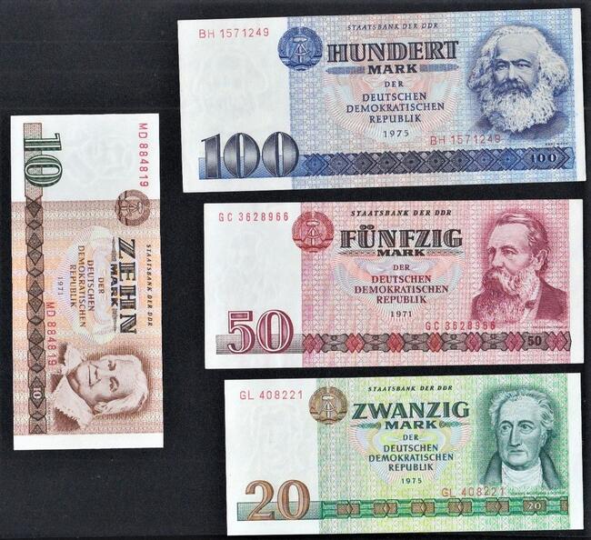 NIEMCY-NRD 1971-1975-4 banknoty UNC! GRATIS WYSYŁKA!