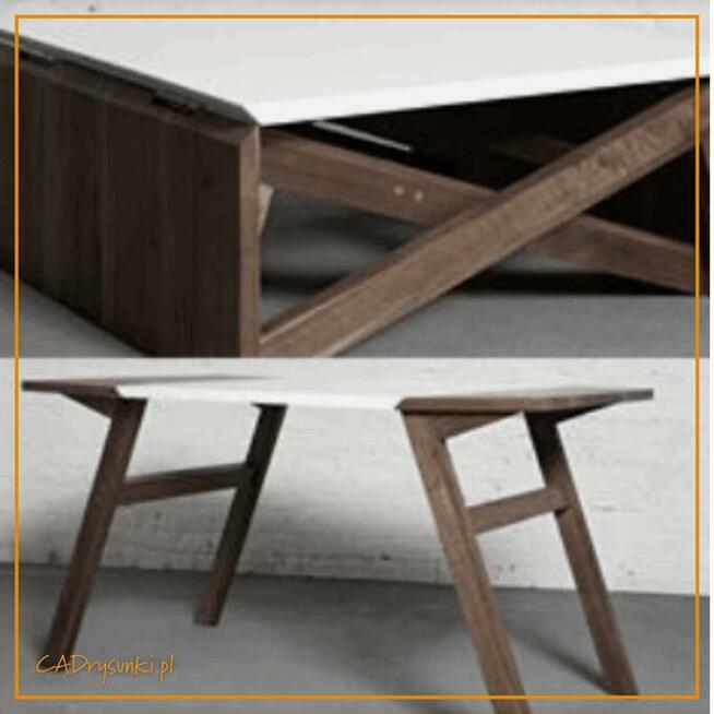 Drewniany rozkładany stolik