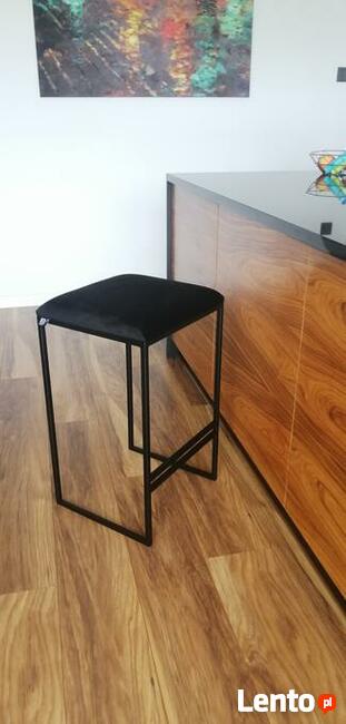 Stołek Barowy 65 cm / 75 cm Czarny / Biały