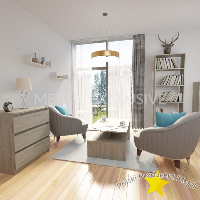 Regał 60 Książki Segregatory Sonoma /BIAŁA/WENGE Płyta 18mm