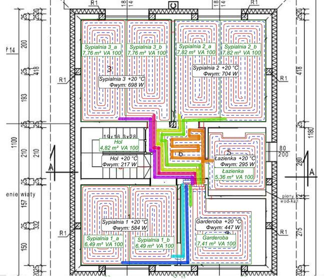 Projekt ogrzewania podłogowego + instrukcja