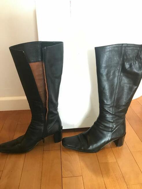 PRIMA MODA - Kozaki na obcasie - CAŁE ze SKÓRY - Rozmiar 38