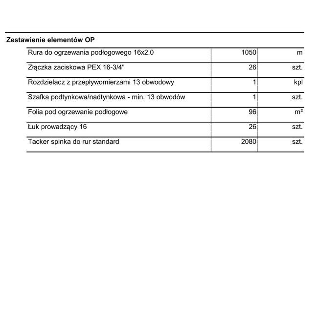 Projekt ogrzewania podłogowego + instrukcja