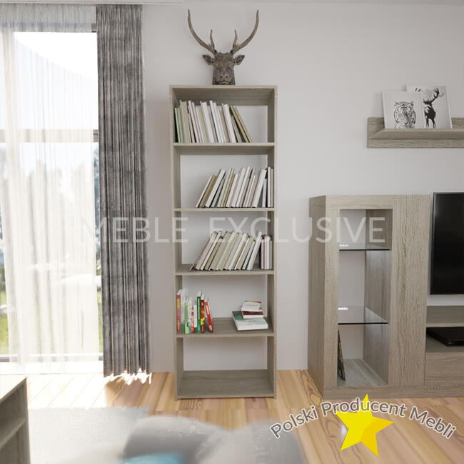 Regał 60 Książki Segregatory Sonoma /BIAŁA/WENGE Płyta 18mm