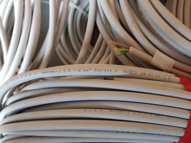 Kabel instalacyjny, przewód elektryczny 3x1,5; 3x2,5; 5x1,5