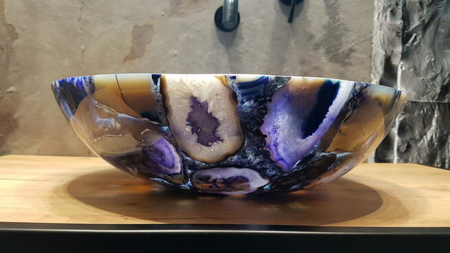 LUXURY AGAT BLUE umywalka z agatów niebieskich