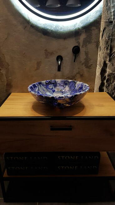 LUXURY AGAT BLUE umywalka z agatów niebieskich