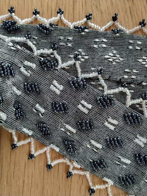 Torba worek wyszywana koralikami - rękodzieło NOWA