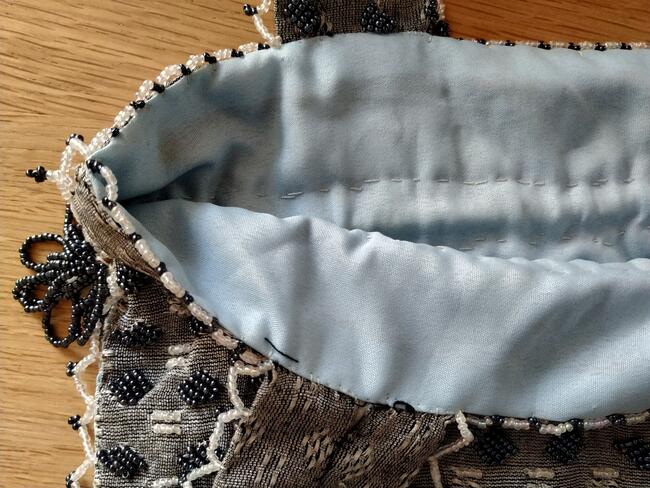 Torba worek wyszywana koralikami - rękodzieło NOWA