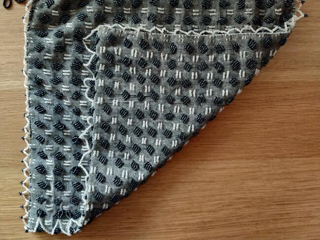 Torba worek wyszywana koralikami - rękodzieło NOWA