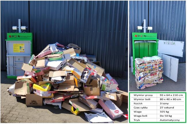 Belownica do makulatury, prasa do kartonu, zgniatarka VB60