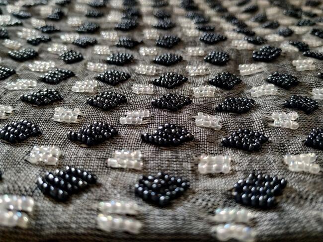 Torba worek wyszywana koralikami - rękodzieło NOWA