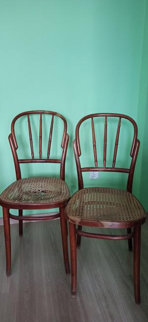 Krzesła gięte typu Thonet z plecionką. 2 szt.