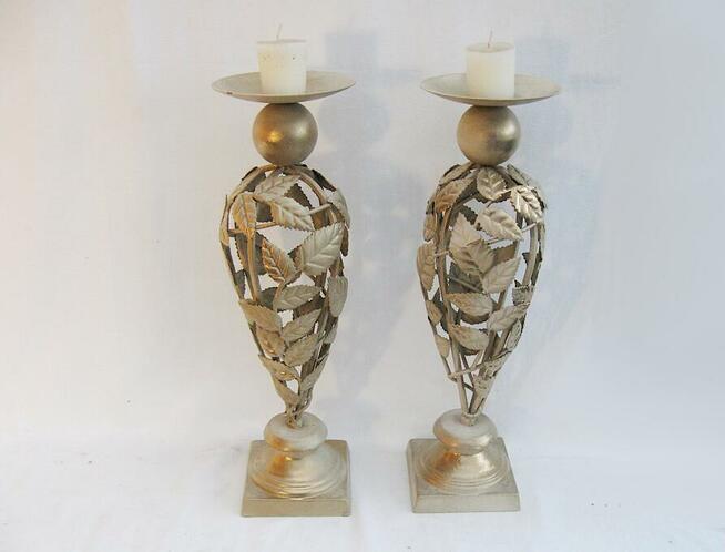 *~ 2 świeczniki metal* styl *~