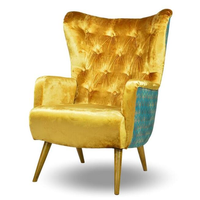 Fotel uszak pikowany skandynawski nowoczesny wygodny loft