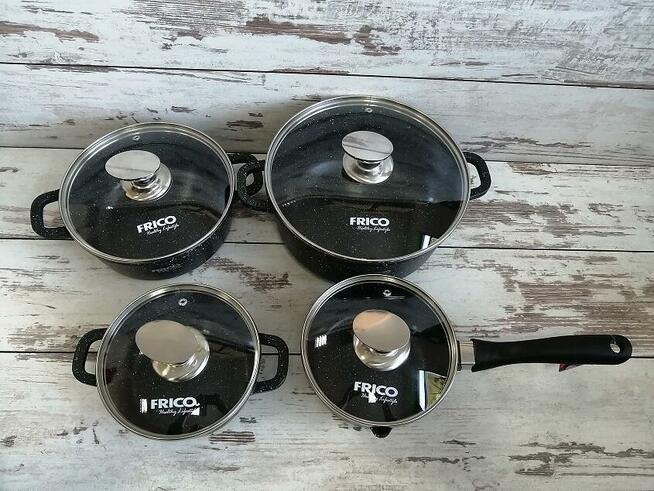 Garnki frico fr-4411 zestaw garnków indukcja 3+1 nowe
