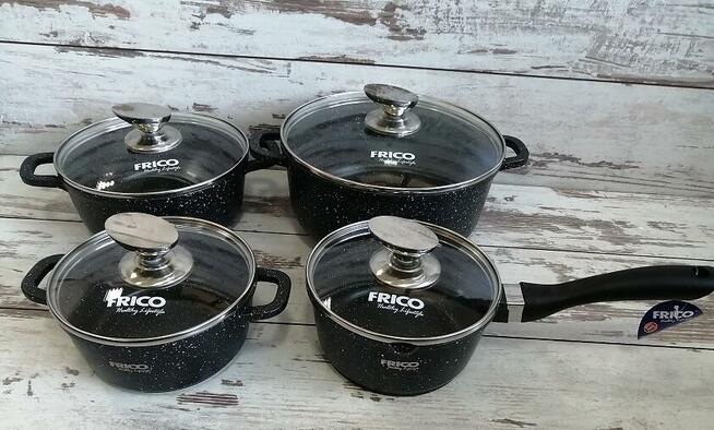 Garnki frico fr-4411 zestaw garnków indukcja 3+1 nowe