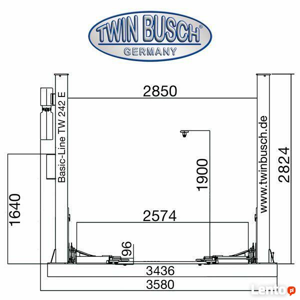Podnośnik Dwukolumnowy TW 242 E Automatyczny | Basic-Line