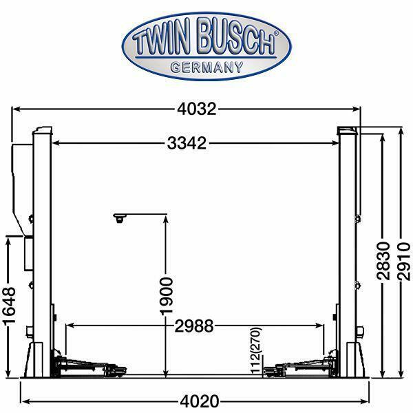 Podnośnik DWUKOLUMNOWY TW 260 HEAVY LINE 6t
