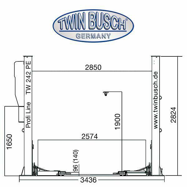 Podnośnik dwukolumnowy TW 242 PE Profi Line Germany