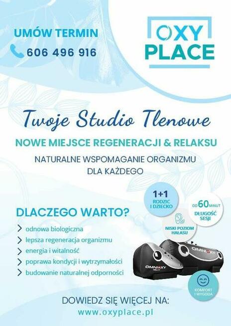 Łagodna komora hiperbaryczna -sesje tlenoterapii w OxyPlace