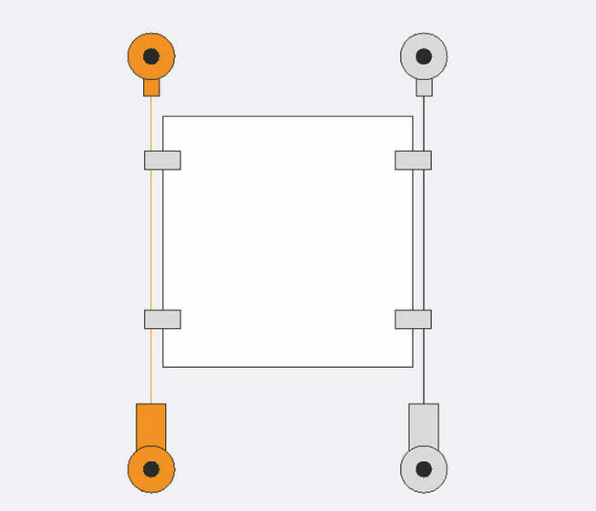 System linkowy kieszenie pleksi, montaż na ścianie, WA21