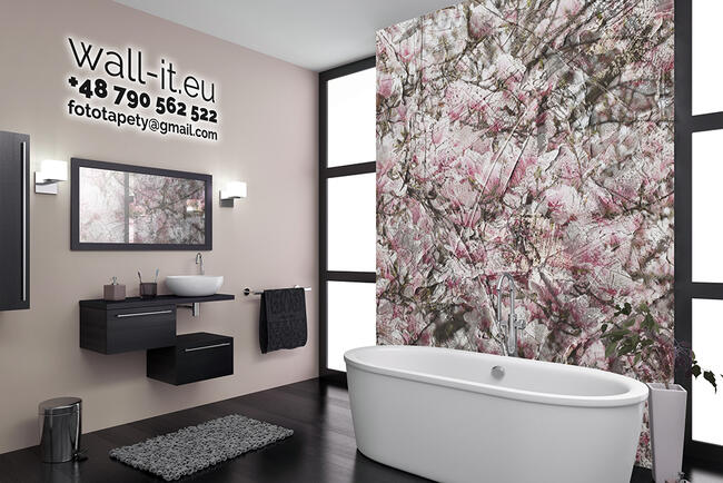 Nowoczesna fototapeta z kwiatami w stylu loft. Na ścianę.