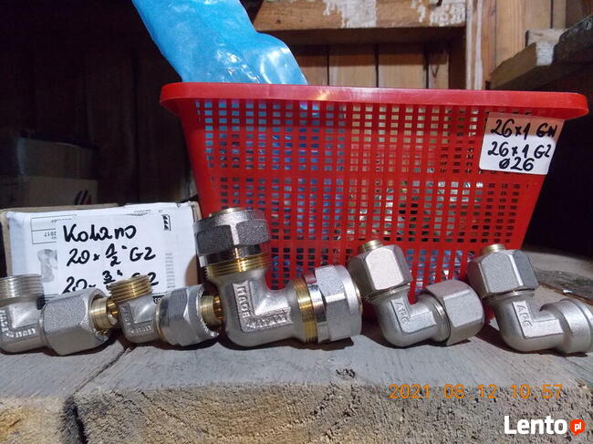 KSZTAŁTKI NA RURĘ ALU-PEX SKRĘCANE: złączka, kolano, trójnik