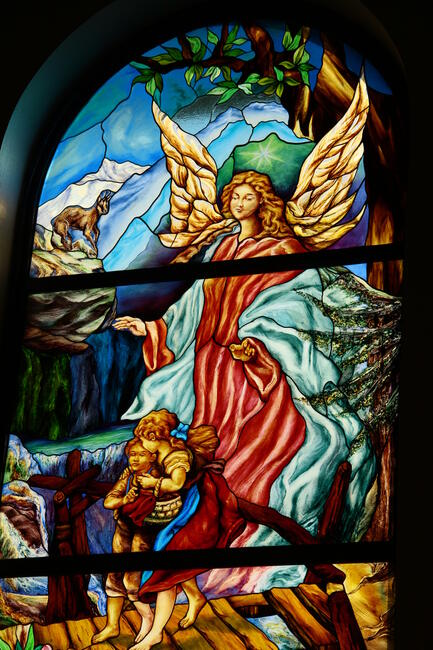 ANIOŁ STRÓŻ WITRAŻ