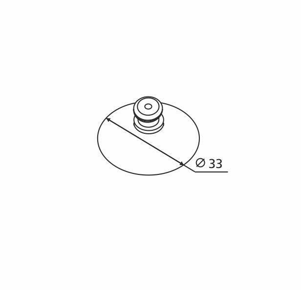 Przyssawki silikonowe z grzybkiem PVC bezbarwne śr. 33 mm