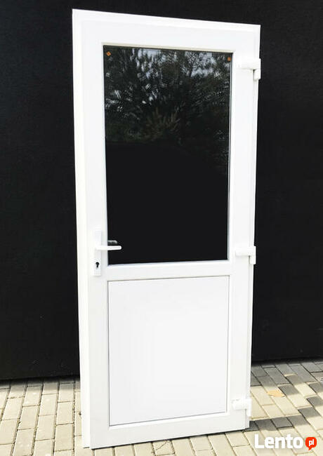 nowe PCV drzwi 100x210 kolor biały, szyba panel