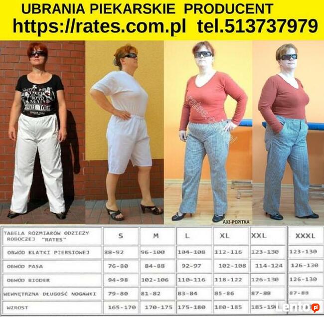 Spodnie Kucharskie w pepitkę Producent Rates