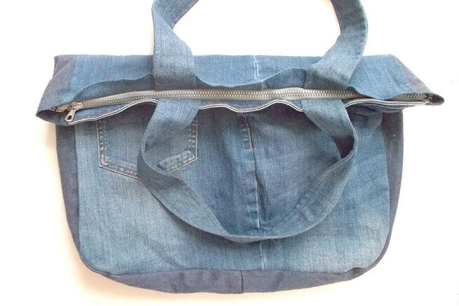 dżinsowa torba na ramię duża torba A4