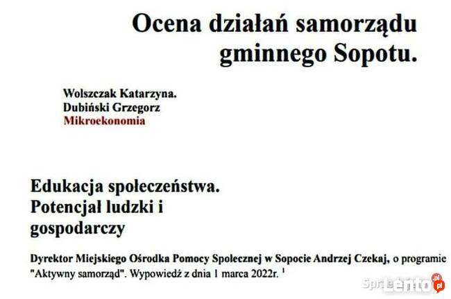 Ocena działań samorządu﻿ gminnego Sopotu