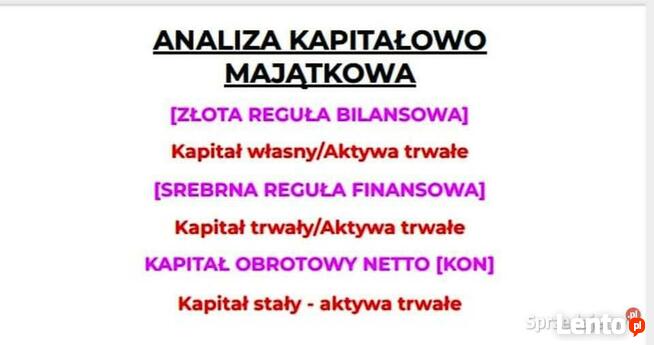 Analiza pozioma, pionowa, kapitałowo majątkowa