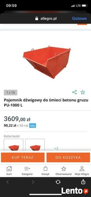 Kontener na odpady / beton 1000l