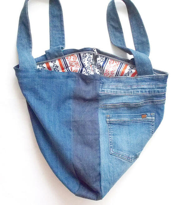 dżinsowa torba na ramię duża torba A4