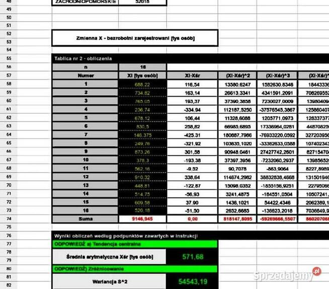 Statystyka - zaliczenie z laboratorium komputerowego