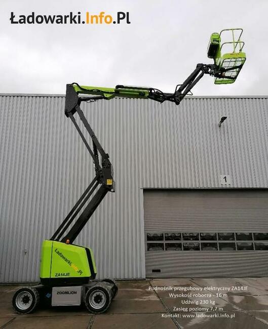 PODNOŚNIK PRZEGUBOWY ELEKTRYCZNY ZOOMLION ZA14JE - 16m / 230