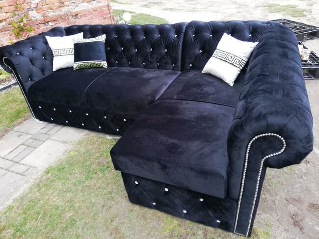 wyprzedaz Narożnik chesterfield głeboki pik od ręki f spania