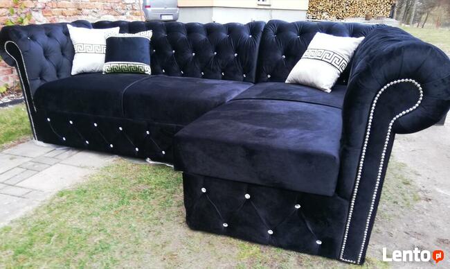 wyprzedaz Narożnik chesterfield głeboki pik od ręki f spania