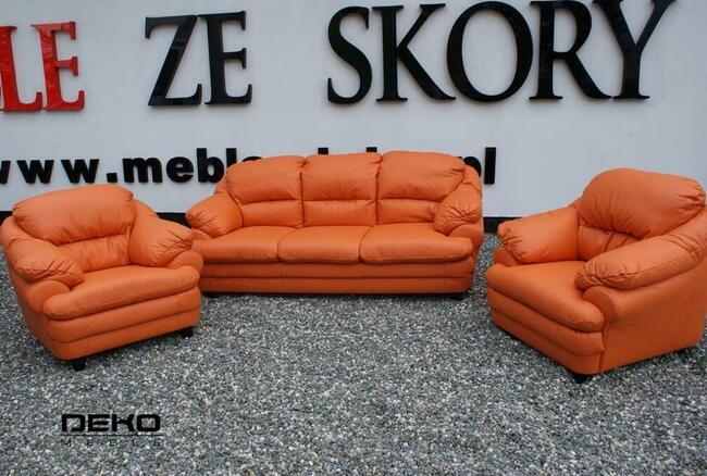 Puchacz najwyższej jakości Komplet wypoczynkowy SKÓRA 100%